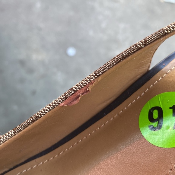 Coach ferry signature C Jacard calf Brown wedge cork shoes - Picture 9 of 13